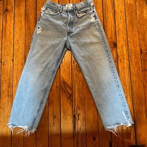𝅺Agolde 90'S CROP MID RISE LOOSE FIT IN NERVE 27 like new!
